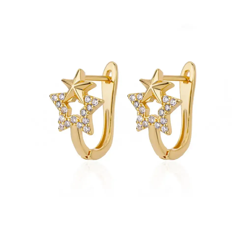 Rainbow Zircon Earring for Women Stainless Steel Hoop Earring 2024 New Trending Luxury Aesthetic Accesorios Jewelry aretes mujer
