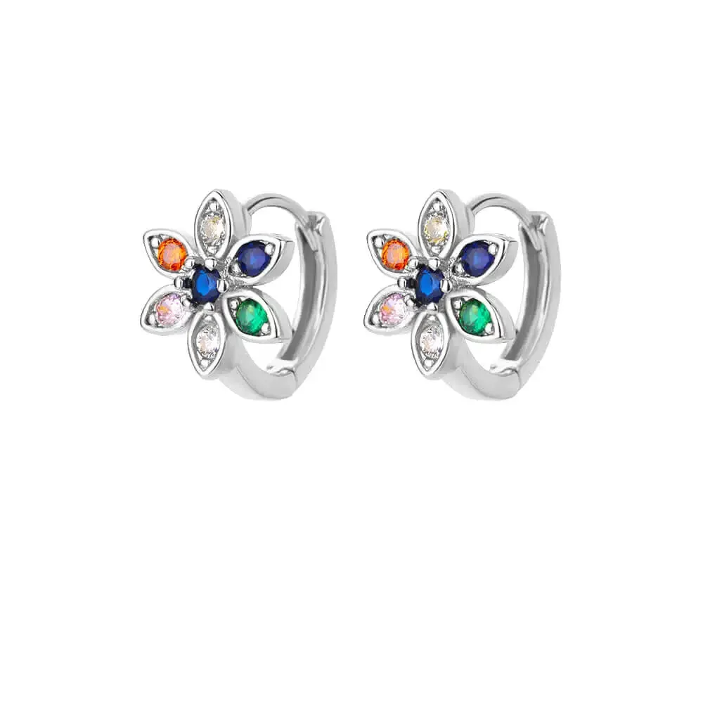 Rainbow Zircon Earring for Women Stainless Steel Hoop Earring 2024 New Trending Luxury Aesthetic Accesorios Jewelry aretes mujer