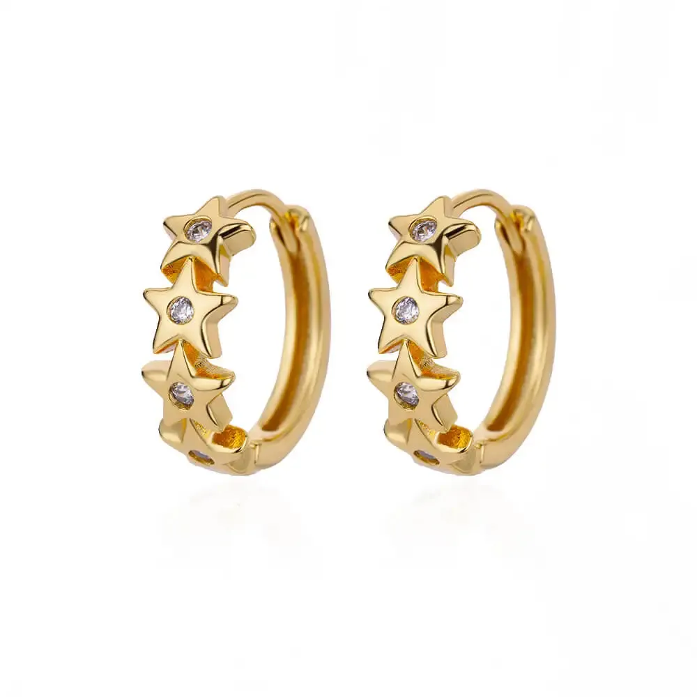 Rainbow Zircon Earring for Women Stainless Steel Hoop Earring 2024 New Trending Luxury Aesthetic Accesorios Jewelry aretes mujer