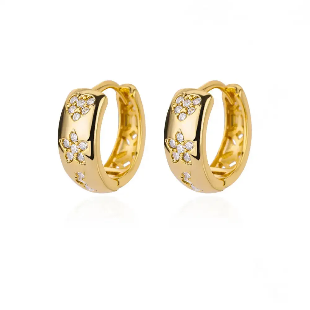 Rainbow Zircon Earring for Women Stainless Steel Hoop Earring 2024 New Trending Luxury Aesthetic Accesorios Jewelry aretes mujer