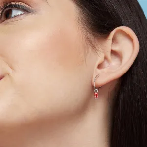 Red Drop in Decadence 925 Silver Stud Earrings