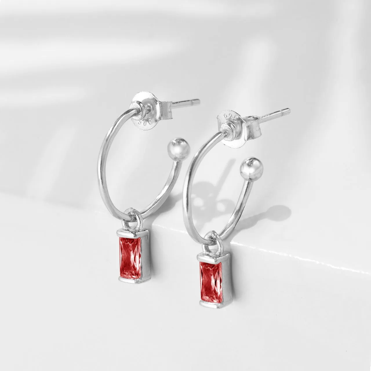 Red Drop in Decadence 925 Silver Stud Earrings