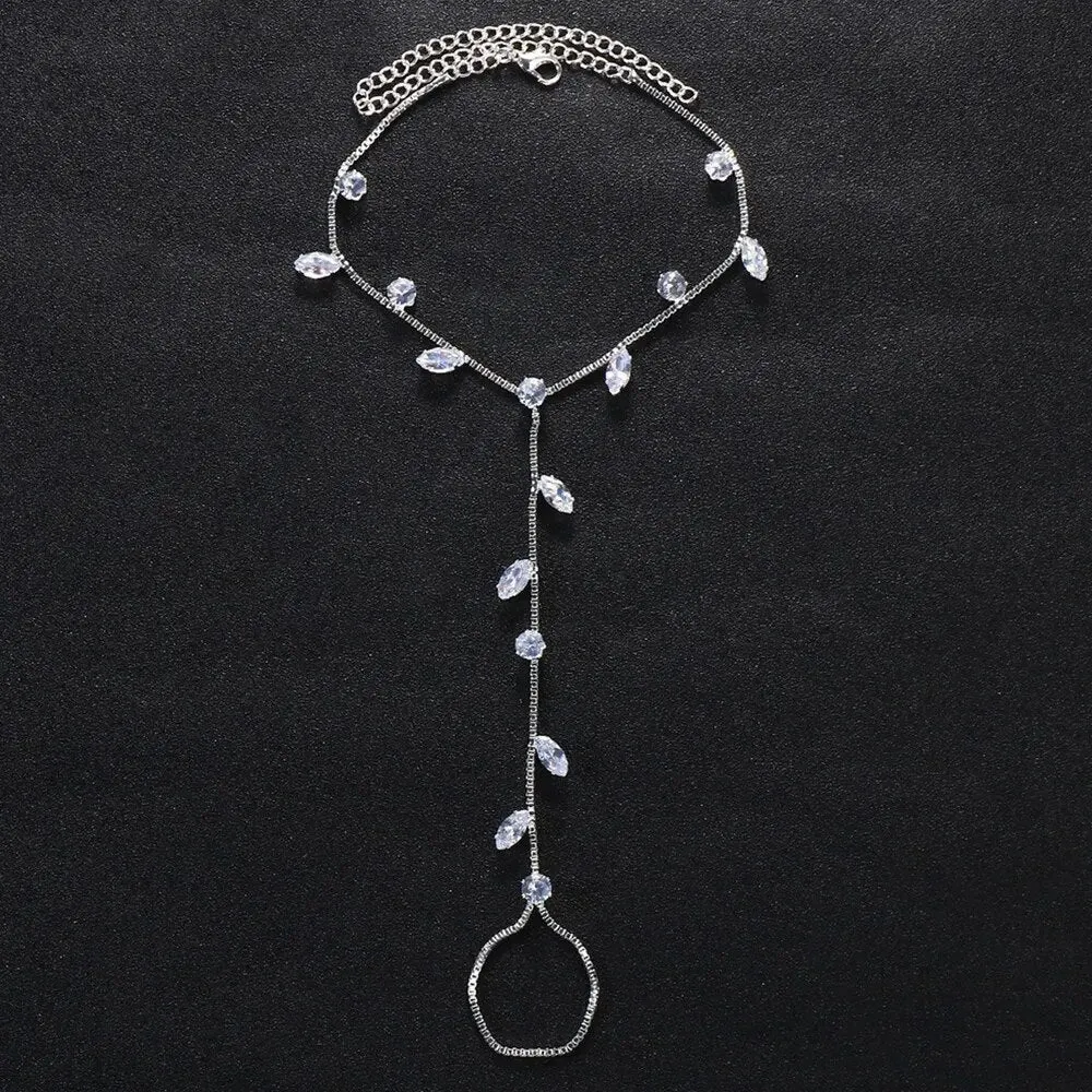 Rhinestone Anklet Chain