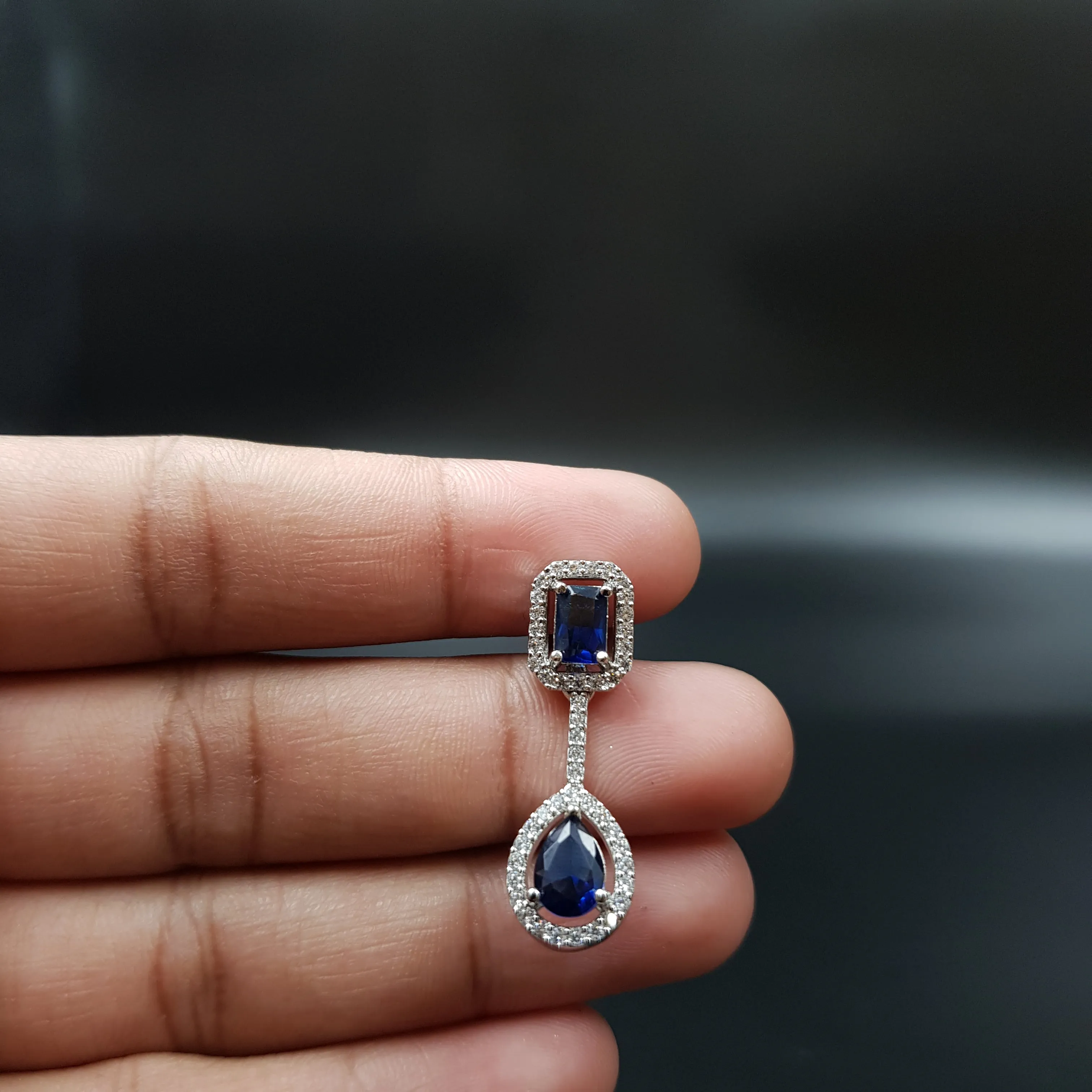 Round Neck Zircon/AD Necklace Set 10557-28