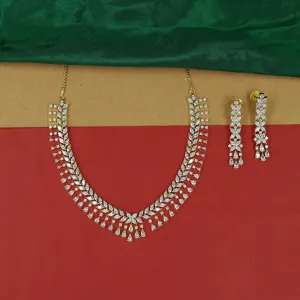 Round Neck Zircon/AD Necklace Set 16911-08