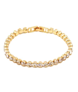 Round Rhinestone Gold Tennis Bracelet