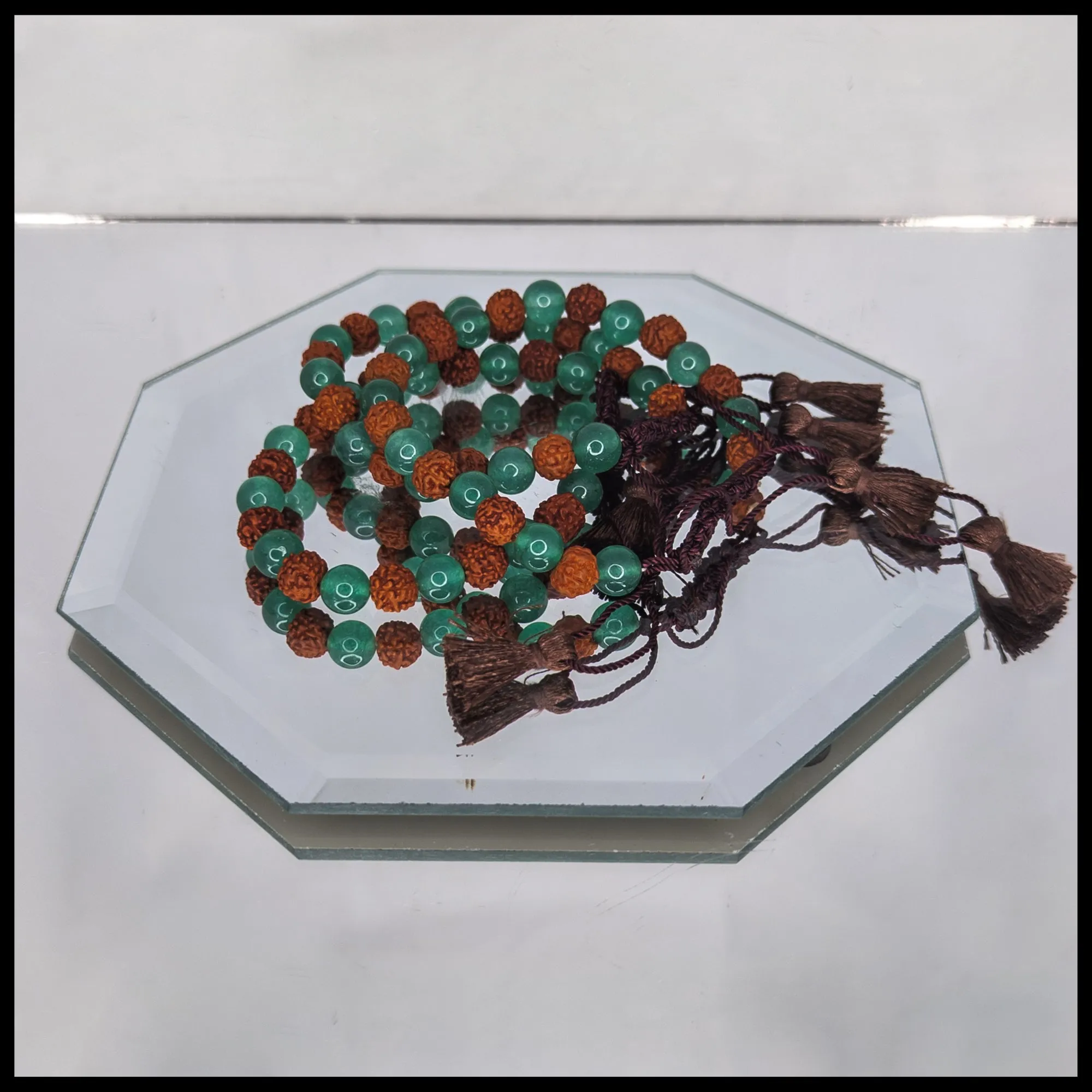Rudraksha and Green Aventurine Bracelet