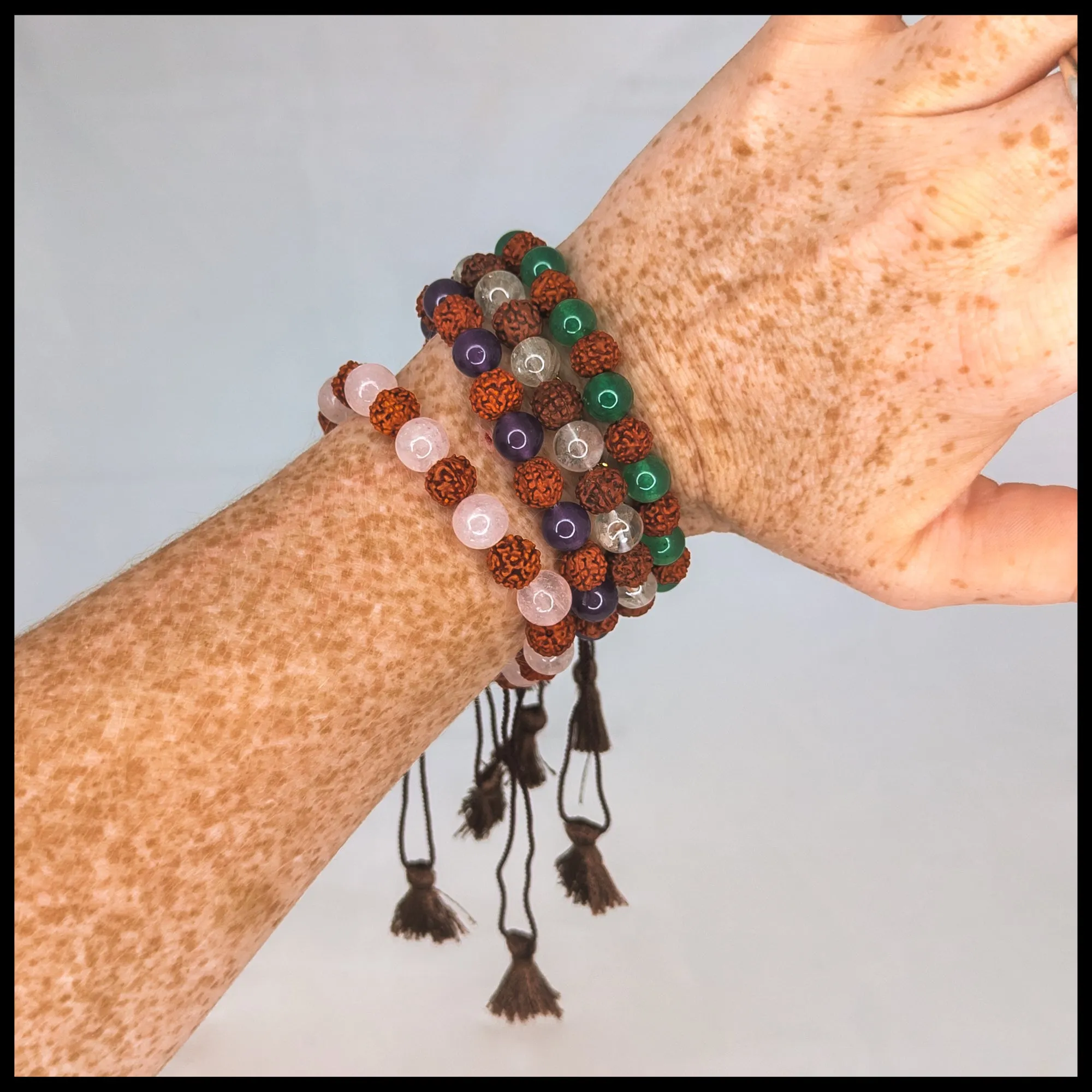 Rudraksha and Green Aventurine Bracelet