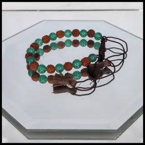 Rudraksha and Green Aventurine Bracelet