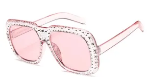 S357 Peach Pink Shining Collection Sunglasses