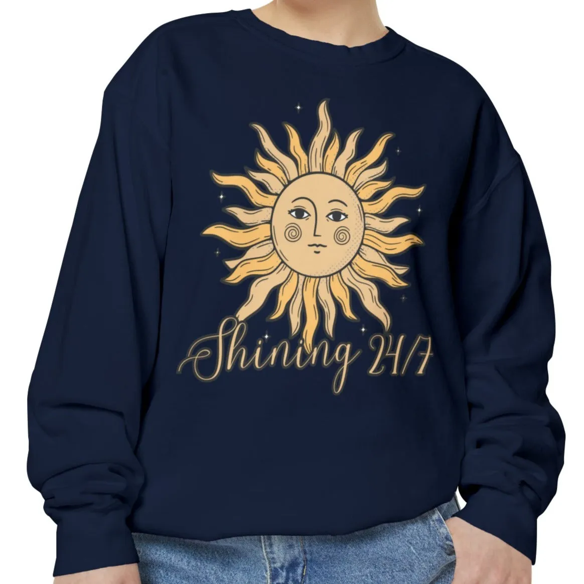 Shining 24/7 Women's Comfort Colors Sweatshirt - Cozy and Radiant