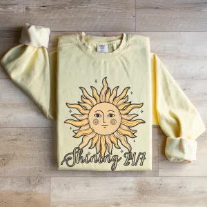 Shining 24/7 Women's Comfort Colors Sweatshirt - Cozy and Radiant