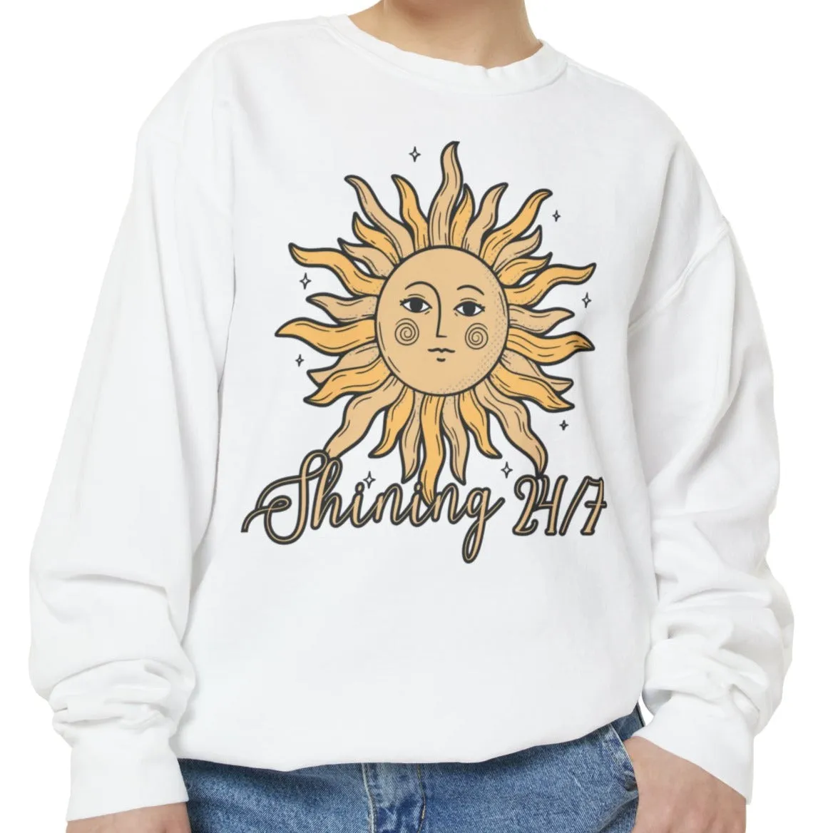 Shining 24/7 Women's Comfort Colors Sweatshirt - Cozy and Radiant