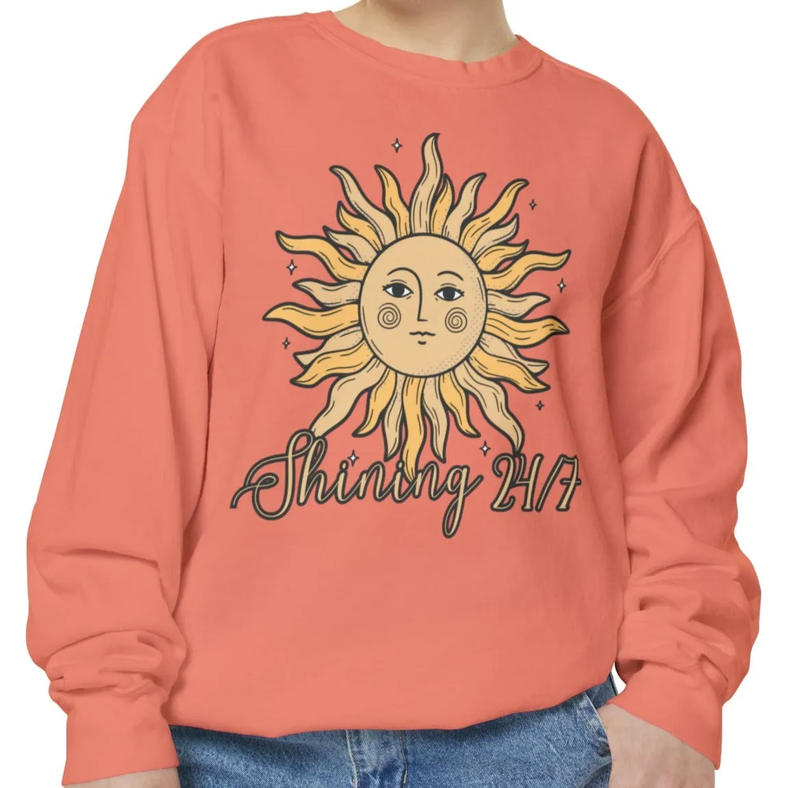 Shining 24/7 Women's Comfort Colors Sweatshirt - Cozy and Radiant