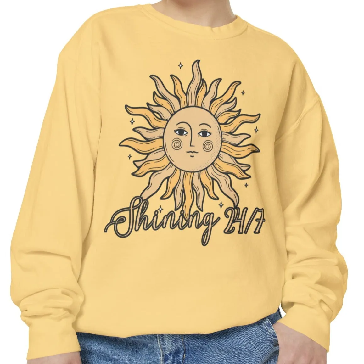 Shining 24/7 Women's Comfort Colors Sweatshirt - Cozy and Radiant