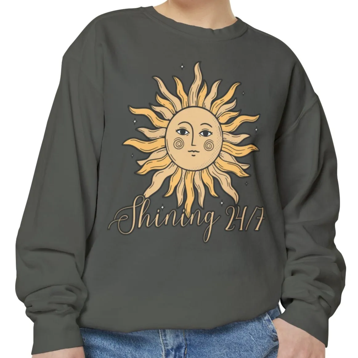 Shining 24/7 Women's Comfort Colors Sweatshirt - Cozy and Radiant