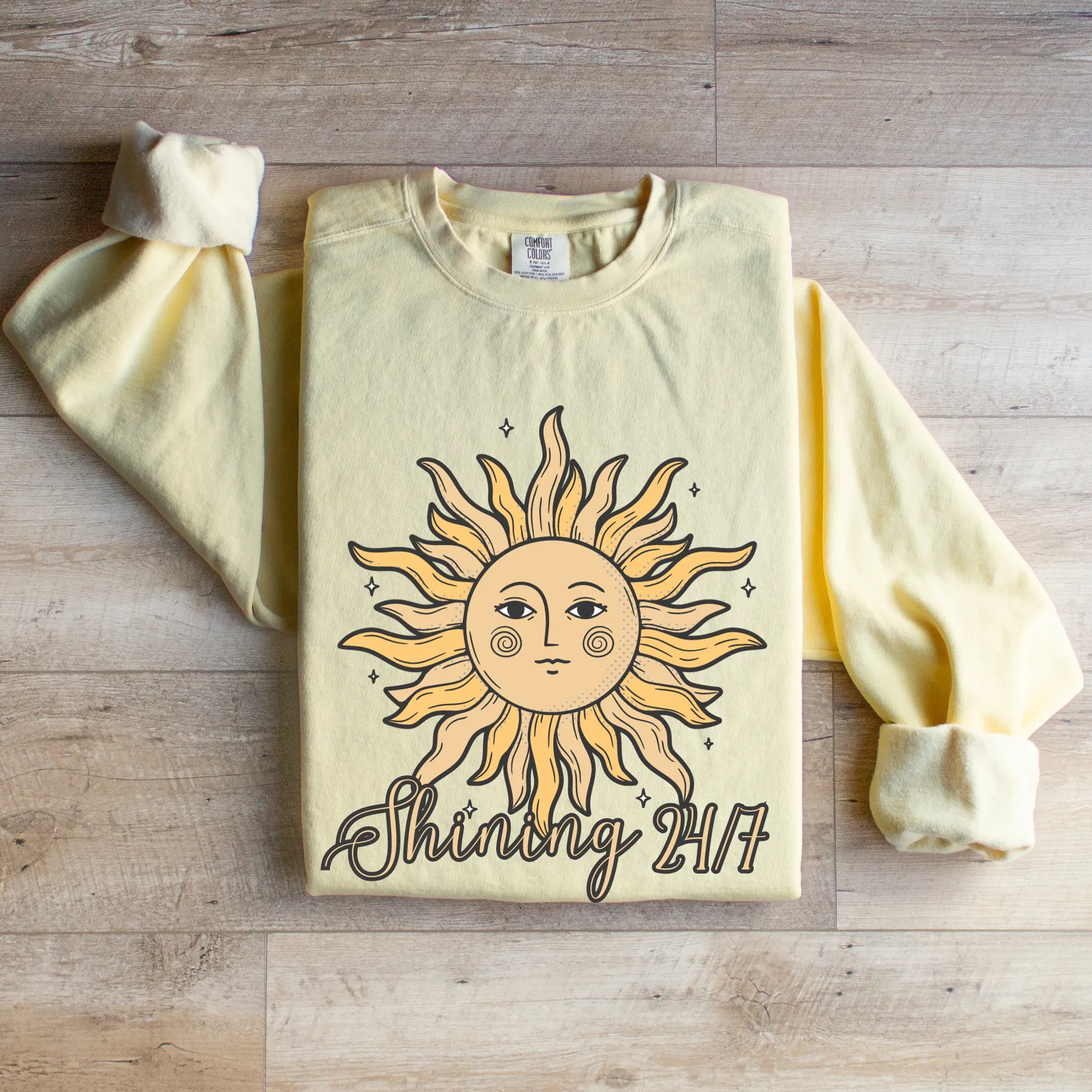 Shining 24/7 Women's Comfort Colors Sweatshirt - Cozy and Radiant