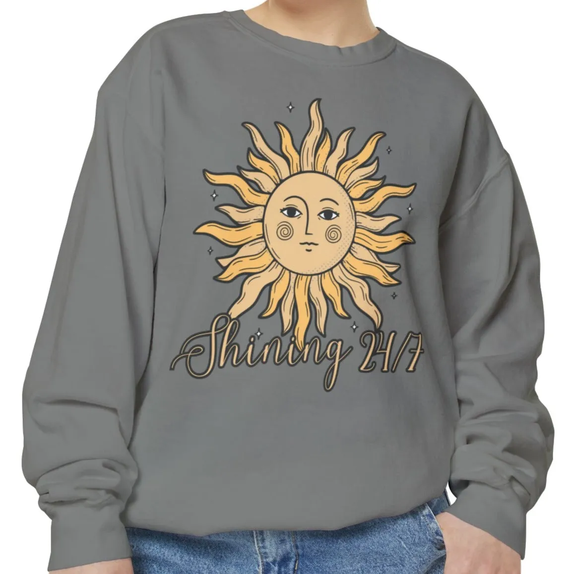 Shining 24/7 Women's Comfort Colors Sweatshirt - Cozy and Radiant