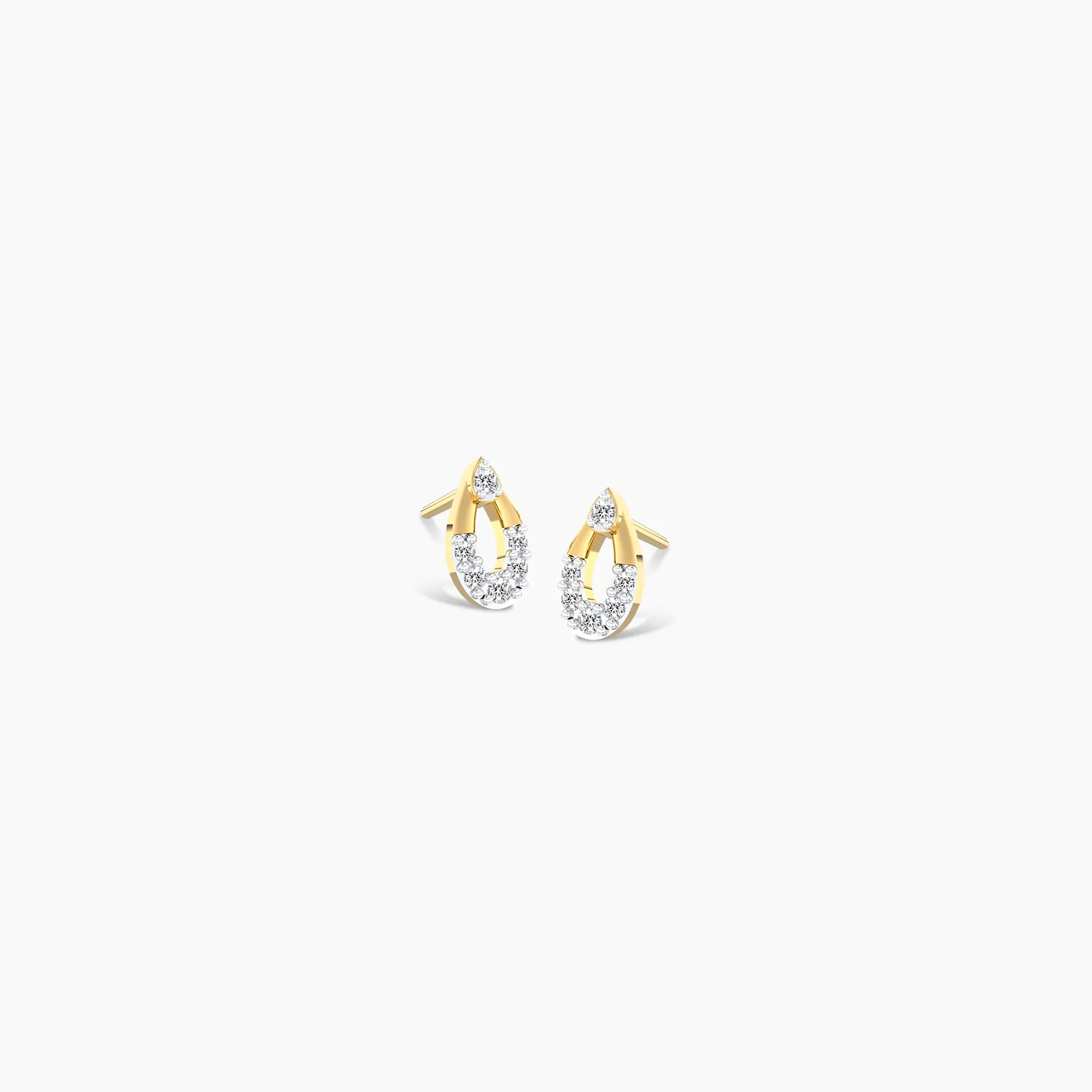 Shinning Ellipse Natural Diamond Stud Earrings