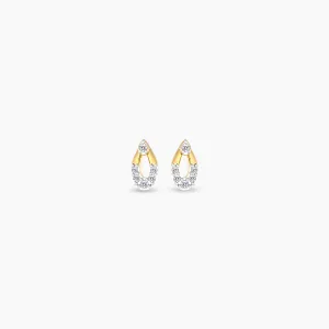 Shinning Ellipse Natural Diamond Stud Earrings