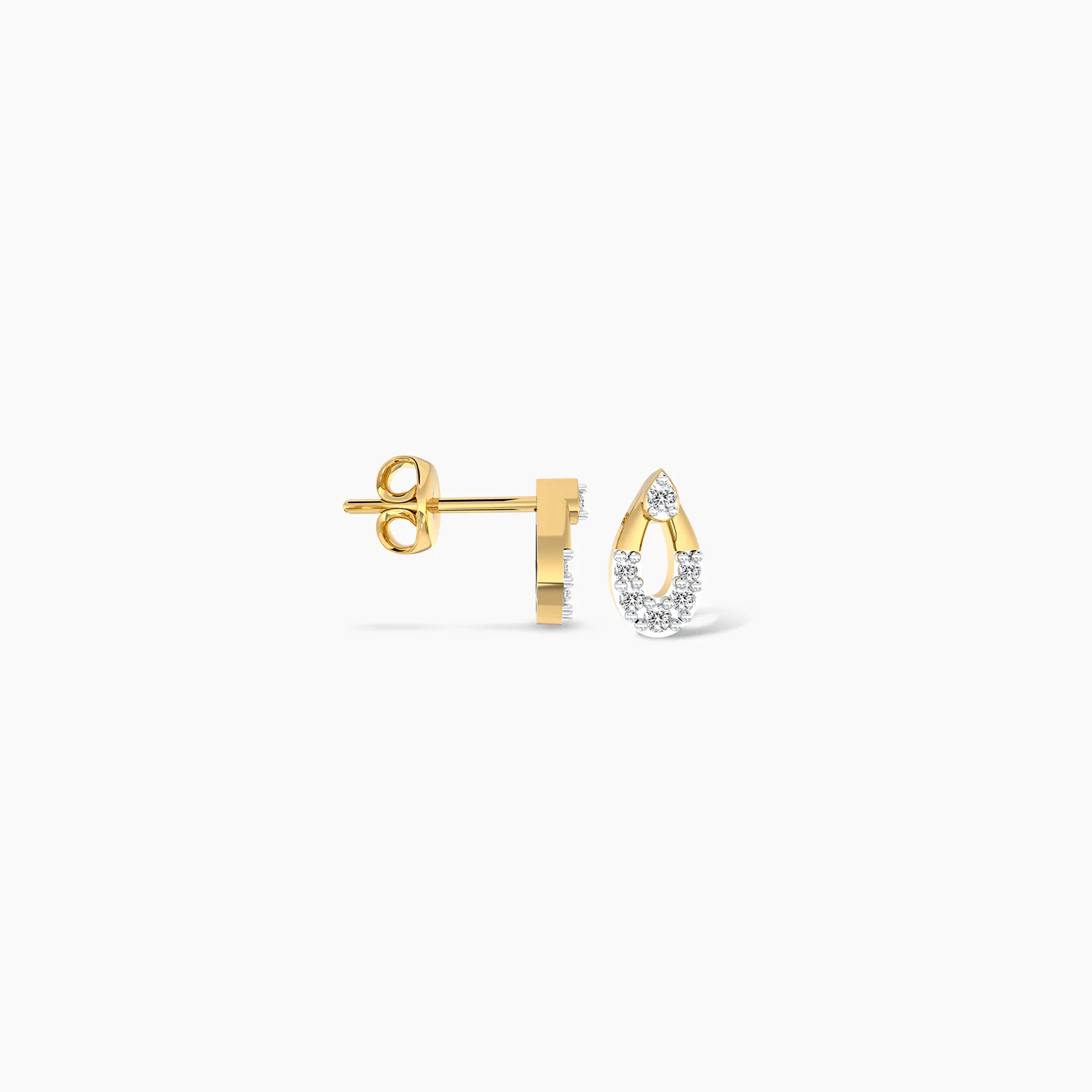 Shinning Ellipse Natural Diamond Stud Earrings