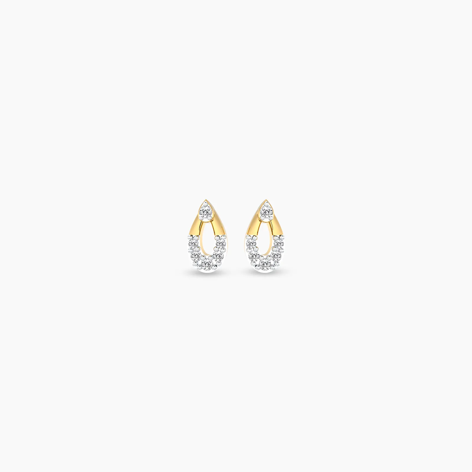 Shinning Ellipse Natural Diamond Stud Earrings