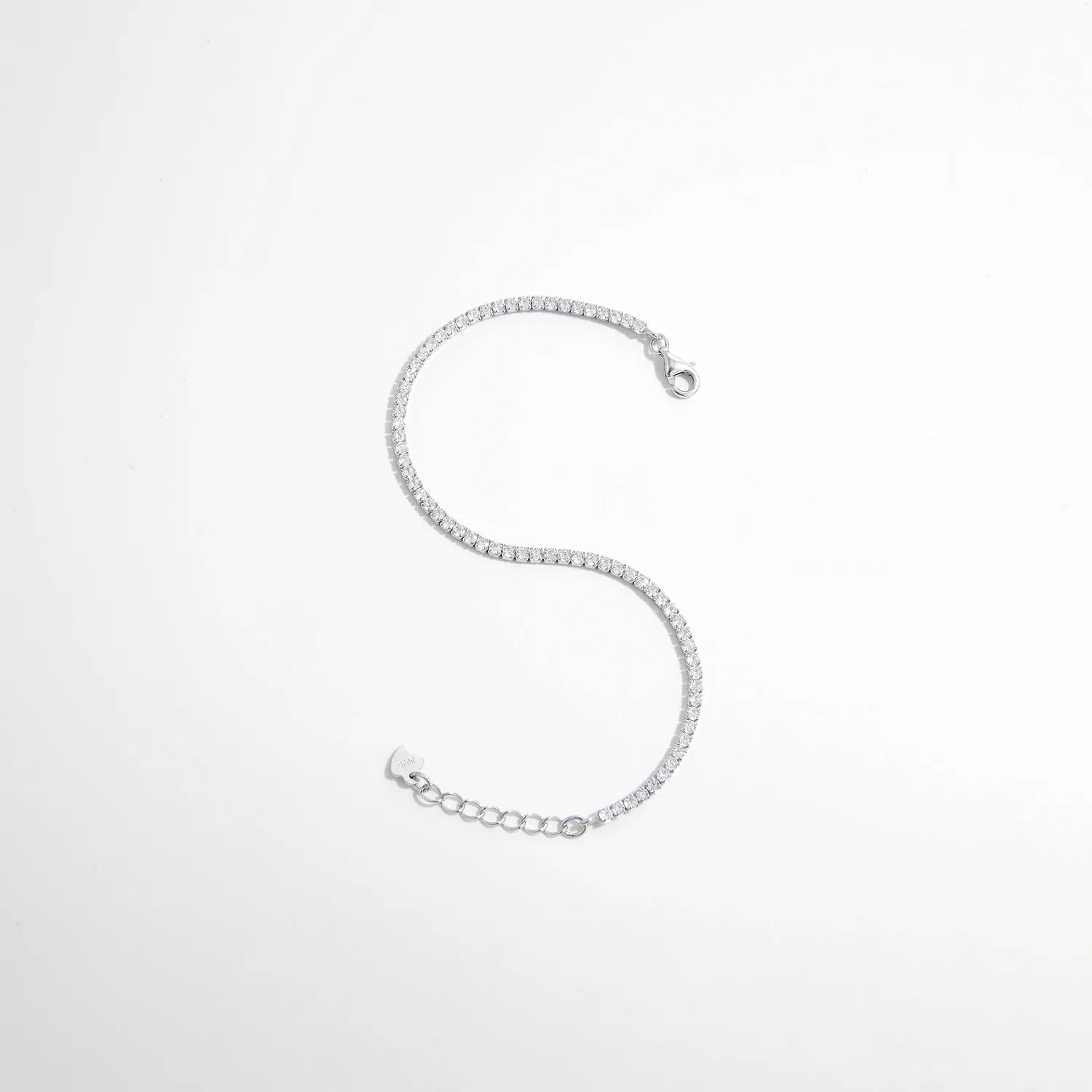 Silver Inlaid Zircon Bracelet