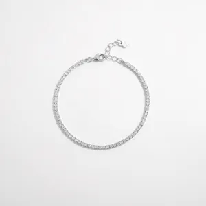 Silver Inlaid Zircon Bracelet