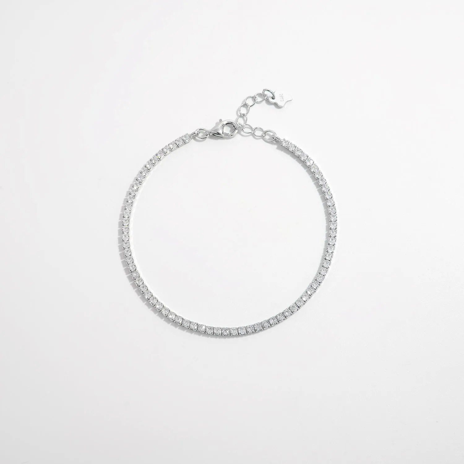 Silver Inlaid Zircon Bracelet