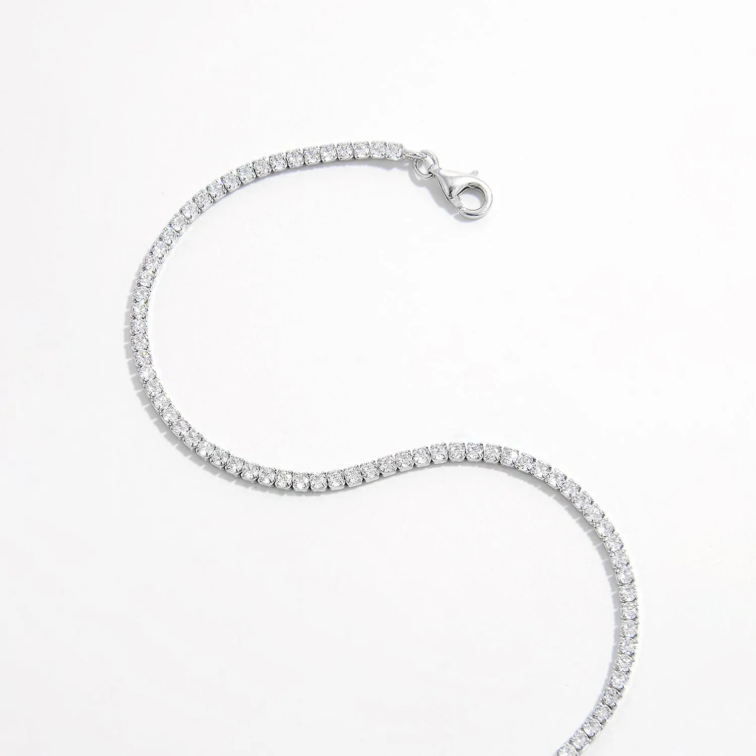 Silver Inlaid Zircon Bracelet