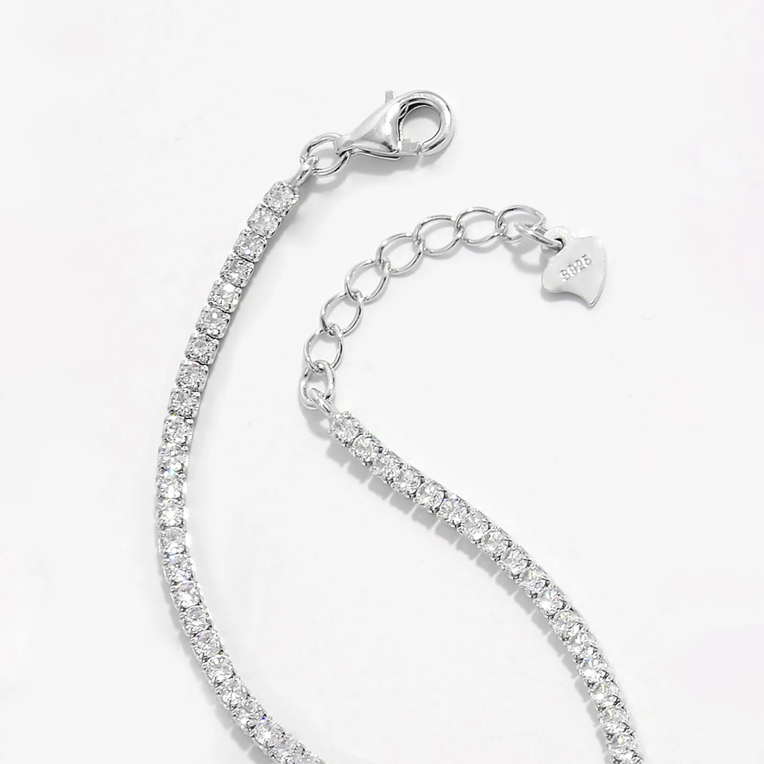 Silver Inlaid Zircon Bracelet