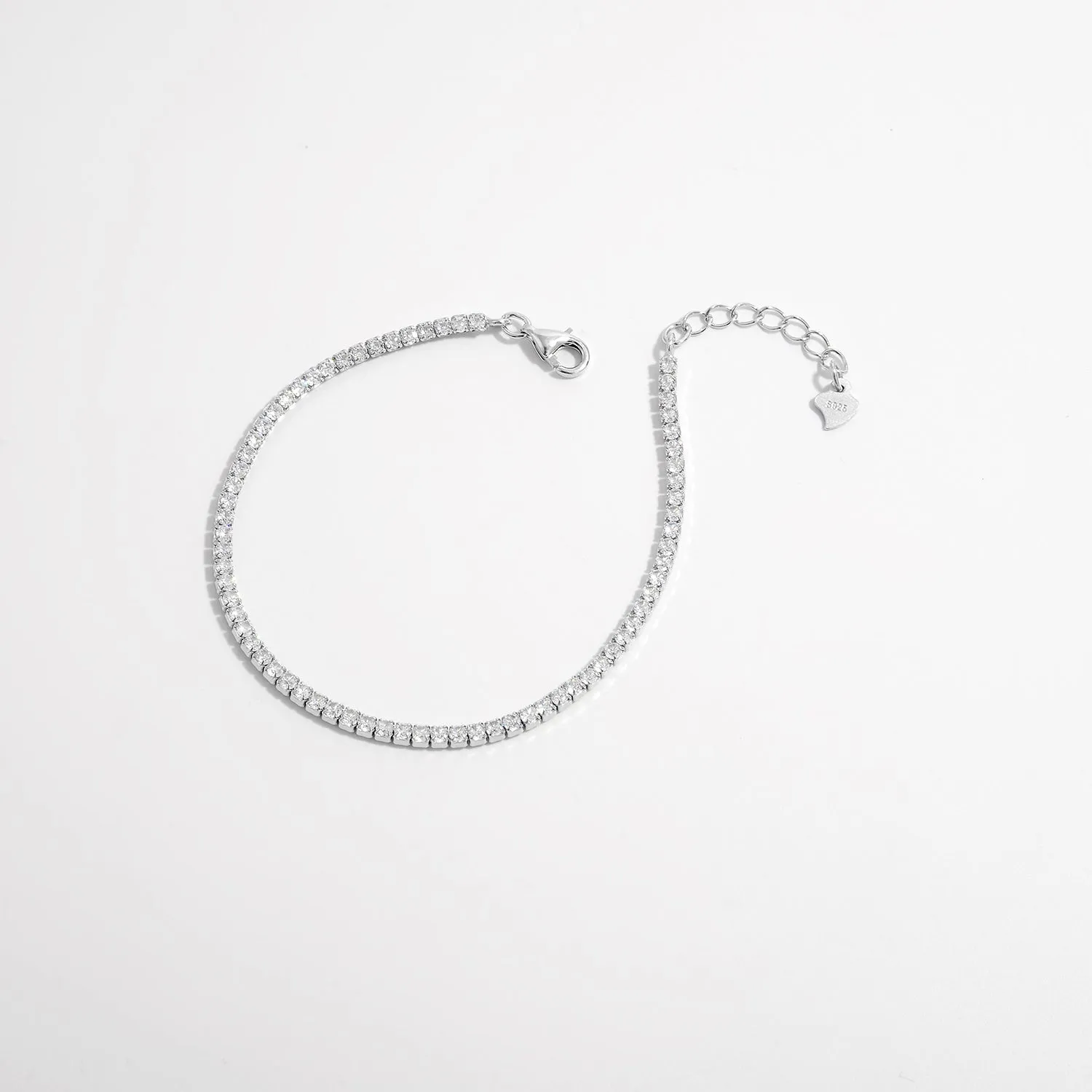 Silver Inlaid Zircon Bracelet