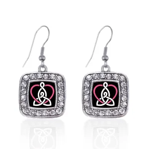 Silver iPack Square Charm Dangle Earrings