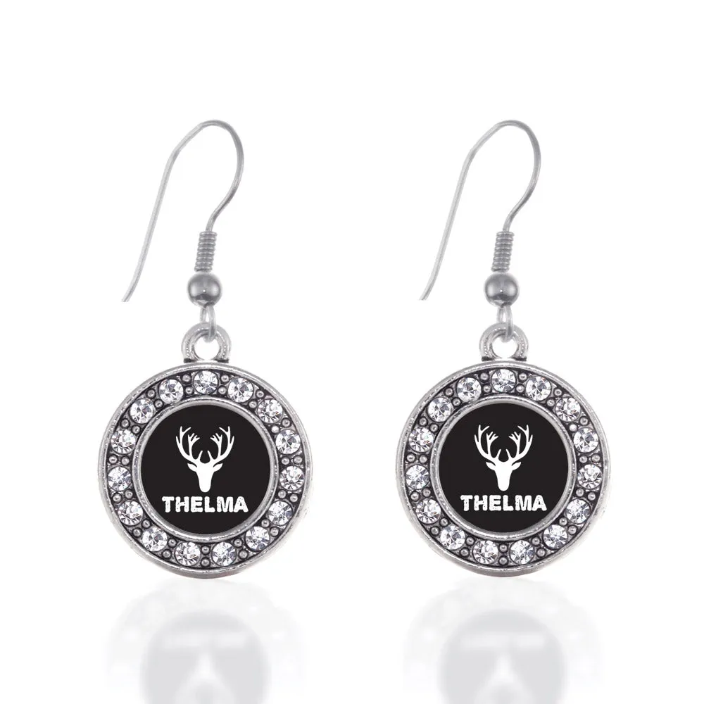 Silver Thelma Circle Charm Dangle Earrings