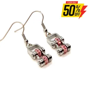SK2216E October Edition Mini Mini 3/8" Wide Stainless Steel Tourmaline Imitation Crystal Earrings