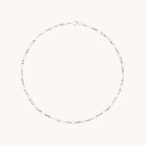 Soho Chain Anklet in Solid White Gold