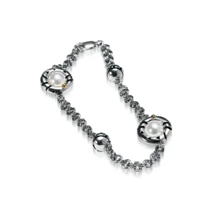 Solar Eclipse Pearl Chain Bracelet