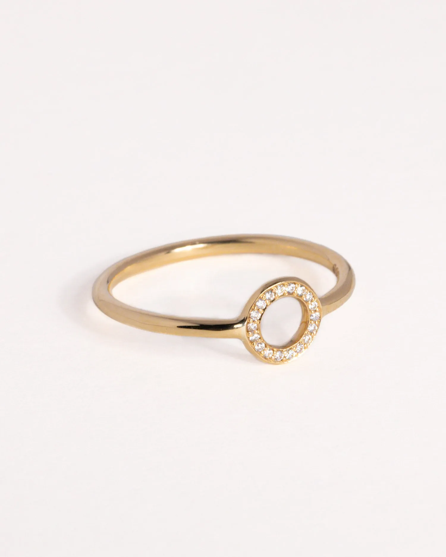 Solid Gold Diamond Pavé O Ring