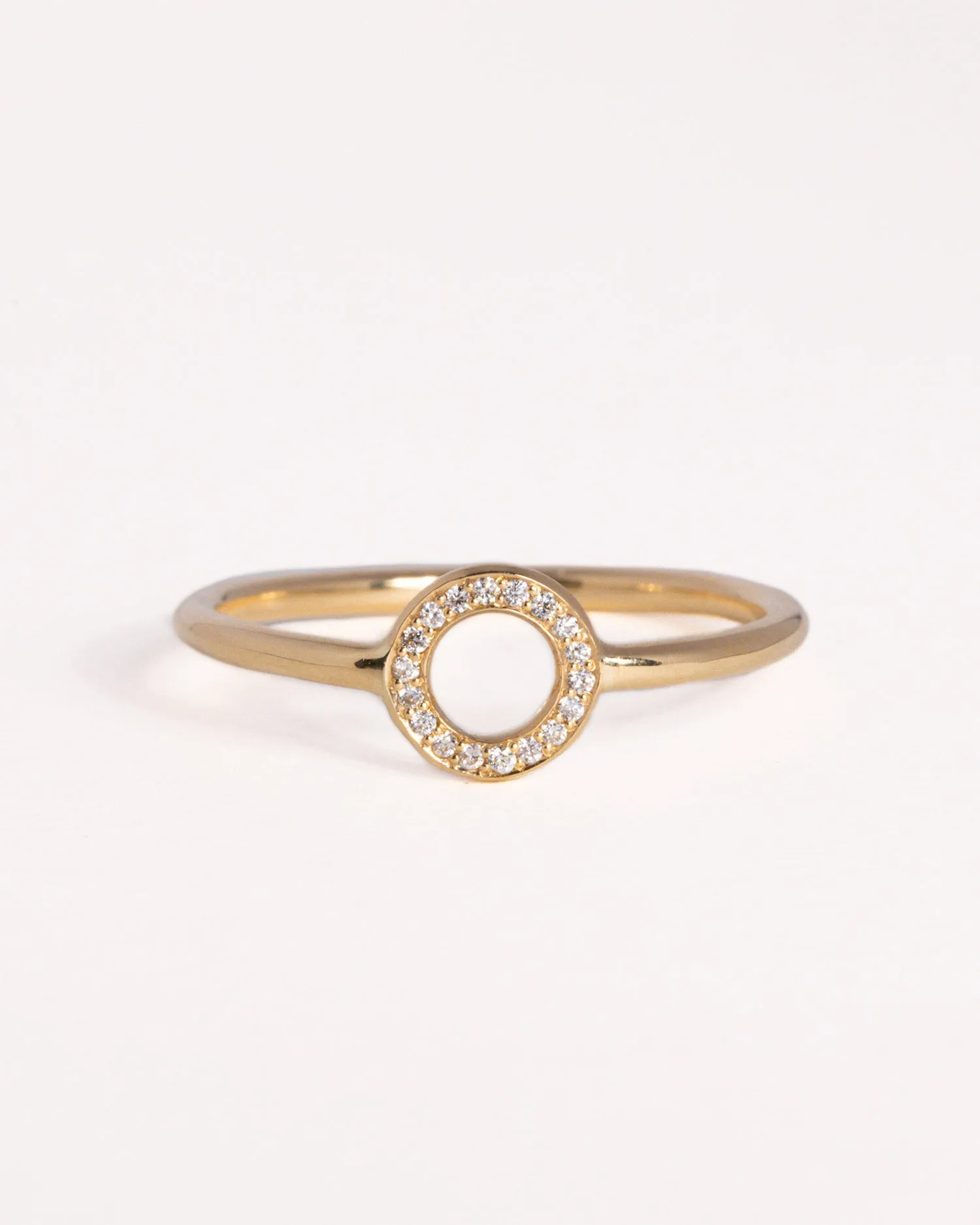 Solid Gold Diamond Pavé O Ring