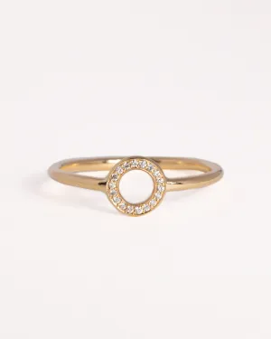 Solid Gold Diamond Pavé O Ring