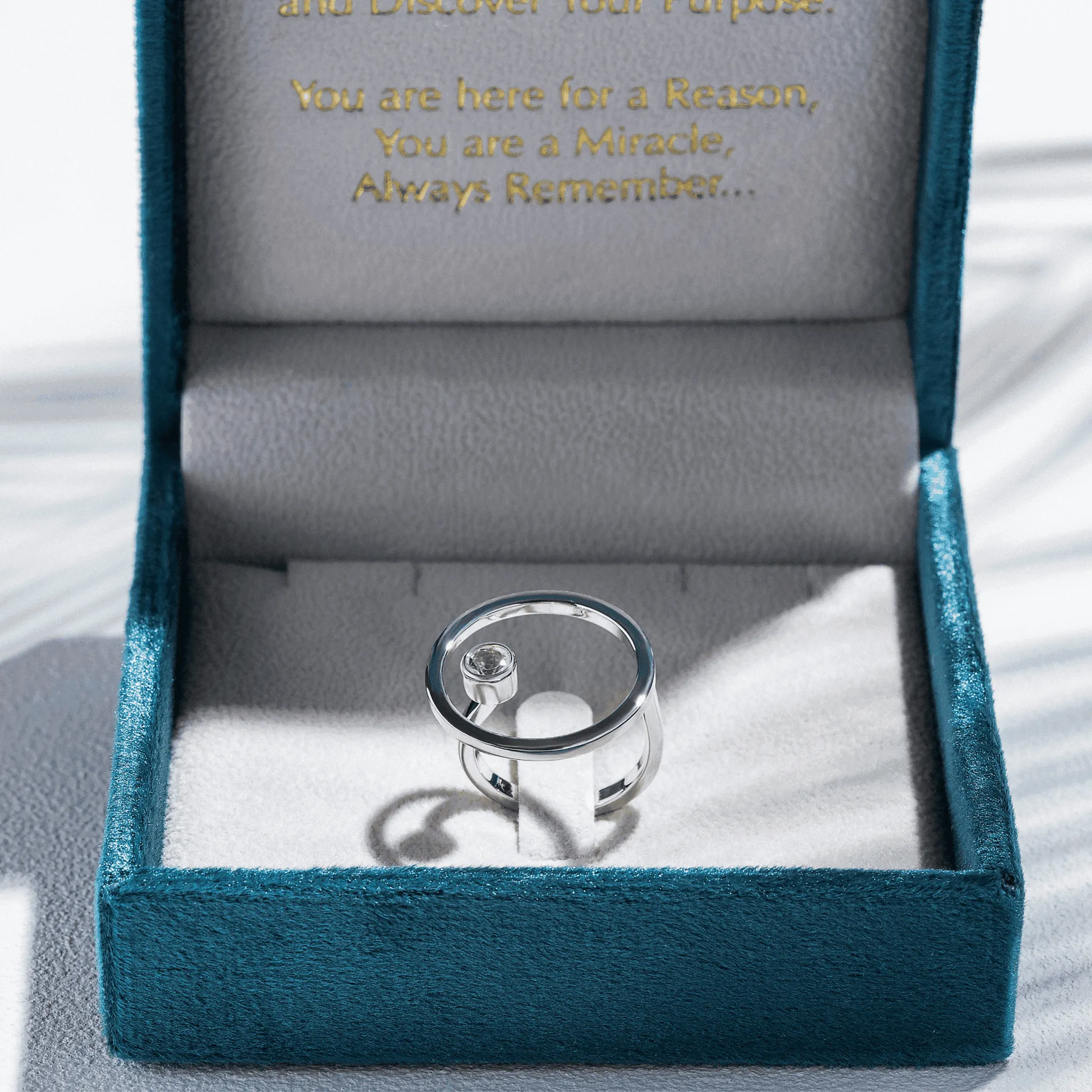 Sphere Ring With White Topaz