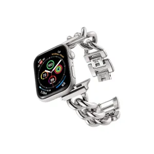Stainless Steel Chain Bracelet Compatible With Apple Watch Band for 38MM 40MM 41MM-Sliver