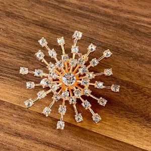 Starburst Special Occasion Brooch in Rose Gold and Cubic Zirconia