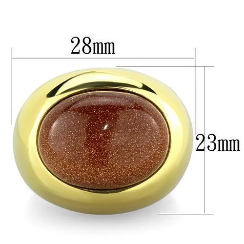 Steel Ring Synthetic Topaz TK1781 for Women Style Plating
