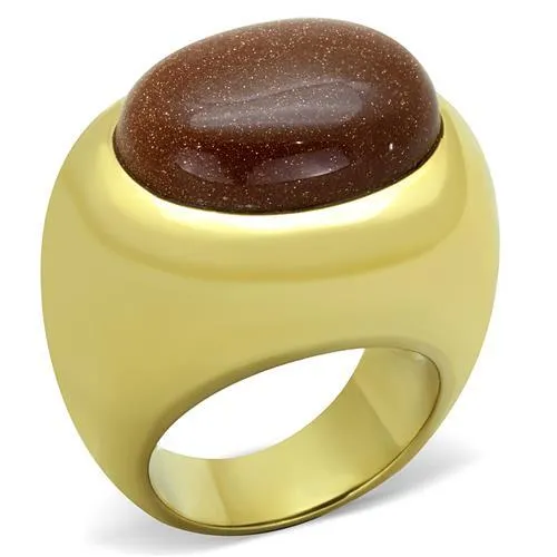 Steel Ring Synthetic Topaz TK1781 for Women Style Plating