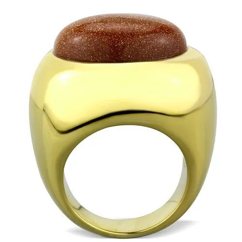 Steel Ring Synthetic Topaz TK1781 for Women Style Plating