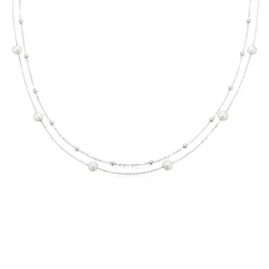 Sterling Silver 6-7mm Freshwater Pearl Necklace