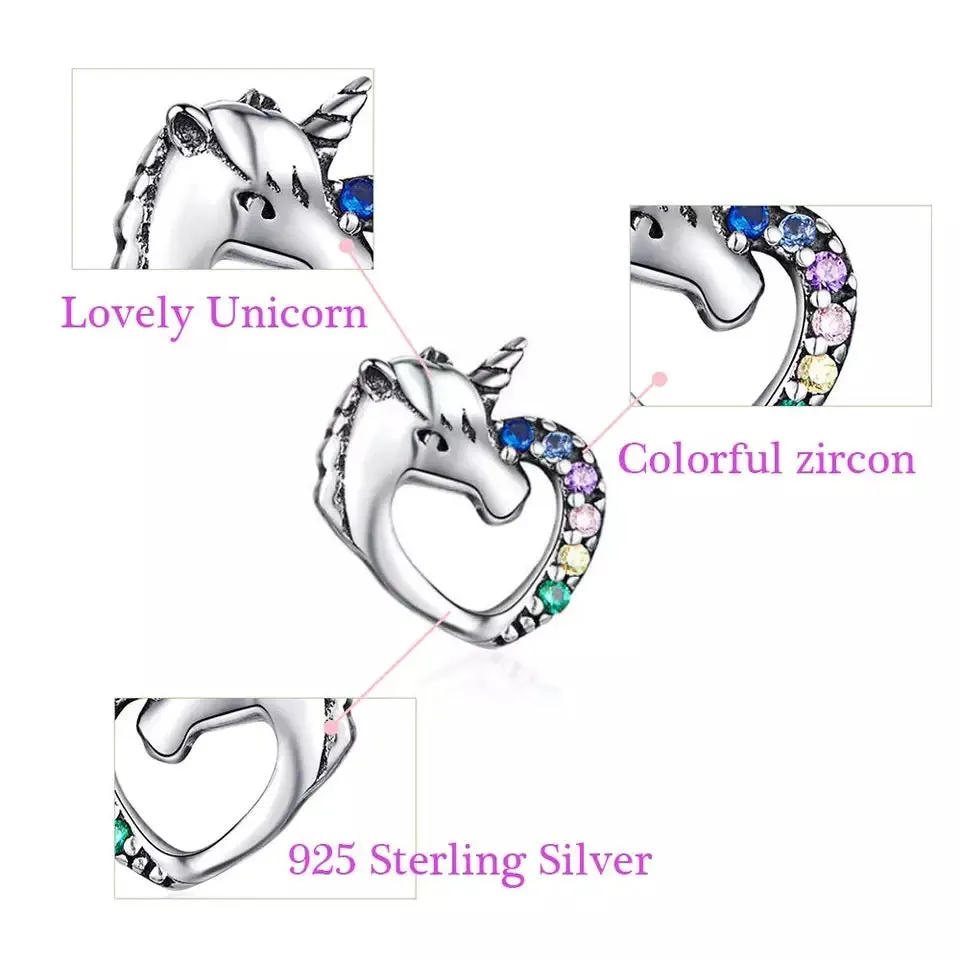 Sterling Silver Unicorn Earrings