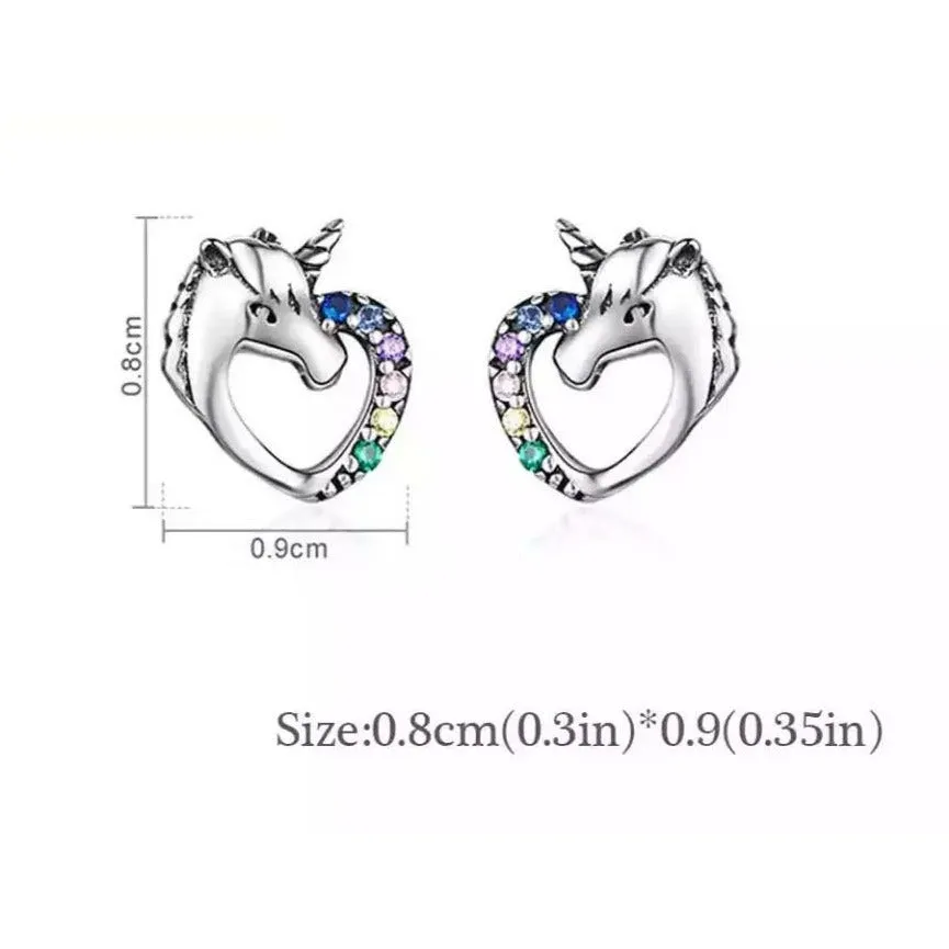 Sterling Silver Unicorn Earrings