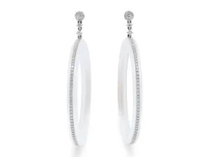 Sue Gragg Crystal and Diamond Earrings in 18K White Gold